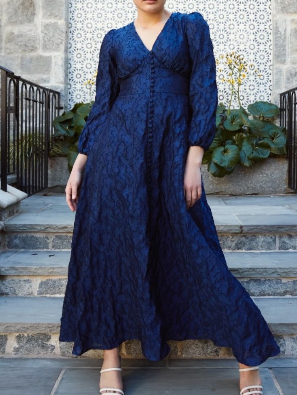 Abbey Glass Brooke Gown Navy Cloud Organza XS Mother of the Bride Wedding Guest